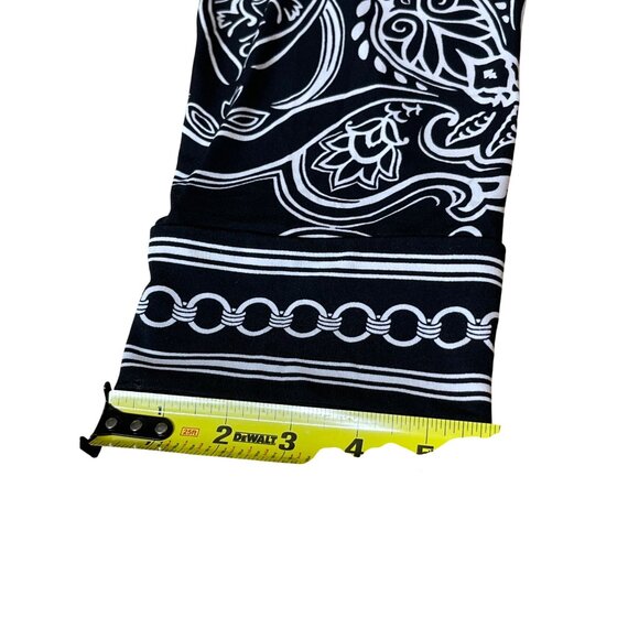 JM collection 3/4 Sleeve Black White Tunic Dress Buttons Ruching Glitzy Size L - Picture 12 of 15